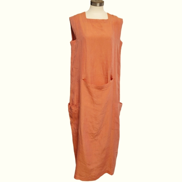 Shirin Guild Dress Medium Womens Shirtdress Linen Sleeveless